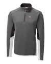 North Carolina Central Eagles Cutter & Buck Traverse Colorblock Stretch Quarter Zip Mens Pullover Elemental Grey Mannequin Thumbnail Image