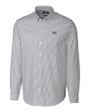Jackson State Tigers Cutter & Buck Stretch Oxford Stripe Mens Long Sleeve Dress Shirt Charcoal Mannequin Thumbnail Image