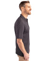 Winston-Salem State Rams Cutter & Buck Forge Pencil Stripe Stretch Mens Polo Black Side Thumbnail Image