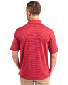 Winston-Salem State Rams Cutter & Buck Forge Pencil Stripe Stretch Mens Polo Cardinal Red Back Thumbnail Image