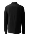 Winston-Salem State Rams Cutter & Buck Advantage Eco Tri-Blend Pique Mens Long Sleeve Polo Black Mannequin Back Thumbnail Image