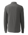 Winston-Salem State Rams Cutter & Buck Advantage Eco Tri-Blend Pique Mens Long Sleeve Polo Elemental Grey Mannequin Back Thumbnail Image