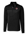 Winston-Salem State Rams Cutter & Buck Traverse Stretch Eco Stripe Quarter Zip Mens Pullover Black Mannequin Thumbnail Image