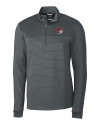 Winston-Salem State Rams Cutter & Buck Traverse Stretch Eco Stripe Quarter Zip Mens Pullover Elemental Grey Mannequin Thumbnail Image