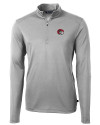 View image 7: Winston-Salem State Rams Cutter & Buck Virtue Recycled Featherlight Pique Mens Quarter Zip Pullover Polished Medium Gray Mannequin
