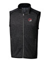 Winston-Salem State Rams Cutter & Buck Mainsail Sweater-Knit Mens Big and Tall Full Zip Vest Charcoal Heather Mannequin Thumbnail Image