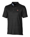 Miami University RedHawks - Cutter & Buck Pike Micro Floral Print Stretch Mens Polo Black Mannequin Thumbnail Image