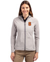 Syracuse Orange Cutter & Buck Adapt Eco Knit Hybrid Recycled Womens Full Zip Jacket Polished Medium Gray Front Thumbnail Image