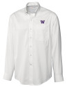 Washington Huskies Cutter & Buck Epic Easy Care Fine Twill Mens Big and Tall Dress Shirt White Mannequin Thumbnail Image