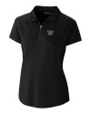 Washington Huskies Cutter & Buck Forge Stretch Womens Short Sleeve Polo Black Mannequin Thumbnail Image