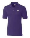 Washington Huskies Cutter & Buck Advantage Eco Tri-Blend Pique Mens Polo College Purple Mannequin Thumbnail Image