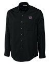 Washington Huskies Cutter & Buck Epic Easy Care Fine Twill Mens Long Sleeve Dress Shirt Black Mannequin Thumbnail Image