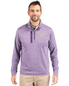 Washington Huskies Cutter & Buck Stealth Heathered Quarter Zip Mens Pullover College Purple Front Thumbnail Image