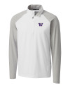 Washington Huskies Cutter & Buck Response Lightweight Hybrid Quarter Zip Mens Pullover Windbreaker White Mannequin Thumbnail Image