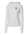 Washington Huskies Cutter & Buck Womens Traverse Sweatshirt Hoodie White Mannequin Thumbnail Image