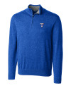 Texas Rangers Cutter & Buck Lakemont Tri-Blend Mens Quarter Zip Pullover Sweater Tour Blue Mannequin Thumbnail Image