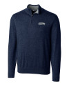 Seattle Seahawks Cutter & Buck Lakemont Tri-Blend Mens Quarter Zip Pullover Sweater Liberty Navy Mannequin Thumbnail Image