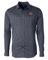 Chicago Bears Cutter & Buck Versatech Geo Dobby Stretch Mens Big and Tall Long Sleeve Dress Shirt Liberty Navy Mannequin Thumbnail Image