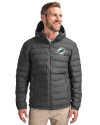 Miami Dolphins Cutter & Buck Mission Ridge Repreve® Eco Insulated Mens Puffer Jacket Elemental Grey Front Thumbnail Image