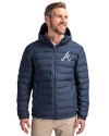 Atlanta Braves Cutter & Buck Mission Ridge Repreve® Eco Insulated Mens Puffer Jacket Navy Blue Front Thumbnail Image