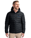 Miami Marlins Cutter & Buck Mission Ridge Repreve® Eco Insulated Mens Puffer Jacket Black Front Thumbnail Image