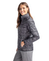 View image 4: Cutter & Buck Rainier Recycled Insulated Printed Puffer Womens Full Zip Jacket Black Side