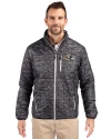 Baltimore Ravens Cutter & Buck Rainier PrimaLoft® Mens Eco Insulated Full Zip Printed Puffer Jacket Black Front Thumbnail Image