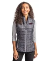 Arkansas Razorbacks Cutter & Buck Rainier PrimaLoft® Womens Eco Insulated Full Zip Printed Puffer Vest Black Front Thumbnail Image