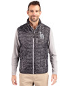 Los Angeles Dodgers Cutter & Buck Rainier PrimaLoft® Mens Eco Insulated Full Zip Printed Puffer Vest Black Front Thumbnail Image