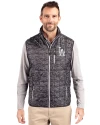 Los Angeles Dodgers Cutter & Buck Rainier PrimaLoft® Mens Eco Insulated Full Zip Printed Puffer Vest Black Front Thumbnail Image