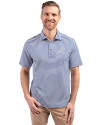 Atlanta Braves Cutter & Buck Virtue Eco Pique Stripe Recycled Mens Big and Tall Polo Tour Blue Front Thumbnail Image
