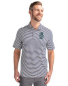 Seattle Mariners Cutter & Buck Virtue Eco Pique Stripe Recycled Mens Big and Tall Polo Navy Blue Front Thumbnail Image