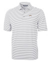 Los Angeles Chargers Cutter & Buck Virtue Eco Pique Stripe Recycled Mens Big and Tall Polo Polished Medium Gray Mannequin Thumbnail Image