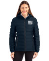 New York Giants Cutter & Buck Mission Ridge Repreve® Eco Insulated Womens Puffer Jacket Navy Blue Front Thumbnail Image