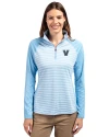 Villanova Wildcats Cutter & Buck Forge Tonal Stripe Stretch Half Zip Womens Top Atlas Light Blue Front Thumbnail Image