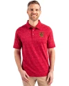 Tuskegee Golden Tigers Cutter & Buck Advantage Tri-Blend Space Dye Mens Polo Dark Cardinal Red Front Thumbnail Image
