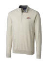 Pepperdine Waves Cutter & Buck Lakemont Tri-Blend Mens Big and Tall Quarter Zip Pullover Sweater Oatmeal Heather Mannequin Thumbnail Image