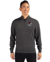 Georgia Bulldogs Cutter & Buck Lakemont Tri-Blend Mens Quarter Zip Pullover Sweater Charcoal Heather Front Thumbnail Image