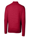 Central Missouri Mules Cutter & Buck Lakemont Tri-Blend Mens Quarter Zip Pullover Sweater Cardinal Red Mannequin Back Thumbnail Image