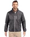 Wake Forest Demon Deacons Cutter & Buck Rainier PrimaLoft® Mens Eco Insulated Full Zip Printed Puffer Jacket Black Front Thumbnail Image