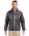 Georgia Bulldogs Cutter & Buck Rainier PrimaLoft® Mens Eco Insulated Full Zip Printed Puffer Jacket Black Front Thumbnail Image
