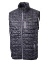South Florida Bulls Cutter & Buck Rainier PrimaLoft® Mens Eco Insulated Full Zip Printed Puffer Vest Black Mannequin Thumbnail Image