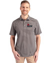 Central Missouri Mules Cutter & Buck Virtue Eco Pique Stripe Recycled Mens Big and Tall Polo Black Front Thumbnail Image