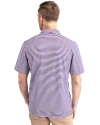 James Madison Dukes Cutter & Buck Virtue Eco Pique Stripe Recycled Mens Big and Tall Polo College Purple Back Thumbnail Image