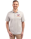 Virginia Tech Hokies Cutter & Buck Virtue Eco Pique Stripe Recycled Mens Big and Tall Polo Polished Medium Gray Front Thumbnail Image