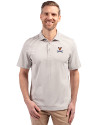 Virginia Cavaliers Cutter & Buck Virtue Eco Pique Stripe Recycled Mens Big and Tall Polo Polished Medium Gray Front Thumbnail Image