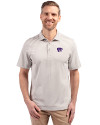 Kansas State Wildcats Cutter & Buck Virtue Eco Pique Stripe Recycled Mens Big and Tall Polo Polished Medium Gray Front Thumbnail Image