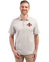 Iowa State Cyclones Cutter & Buck Virtue Eco Pique Stripe Recycled Mens Big and Tall Polo Polished Medium Gray Front Thumbnail Image