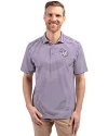 Stephen F Austin Lumberjacks Cutter & Buck Virtue Eco Pique Stripe Recycled Mens Big and Tall Polo College Purple Front Thumbnail Image