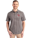 Eastern Washington Eagles Cutter & Buck Virtue Eco Pique Stripe Recycled Mens Big and Tall Polo Black Front Thumbnail Image